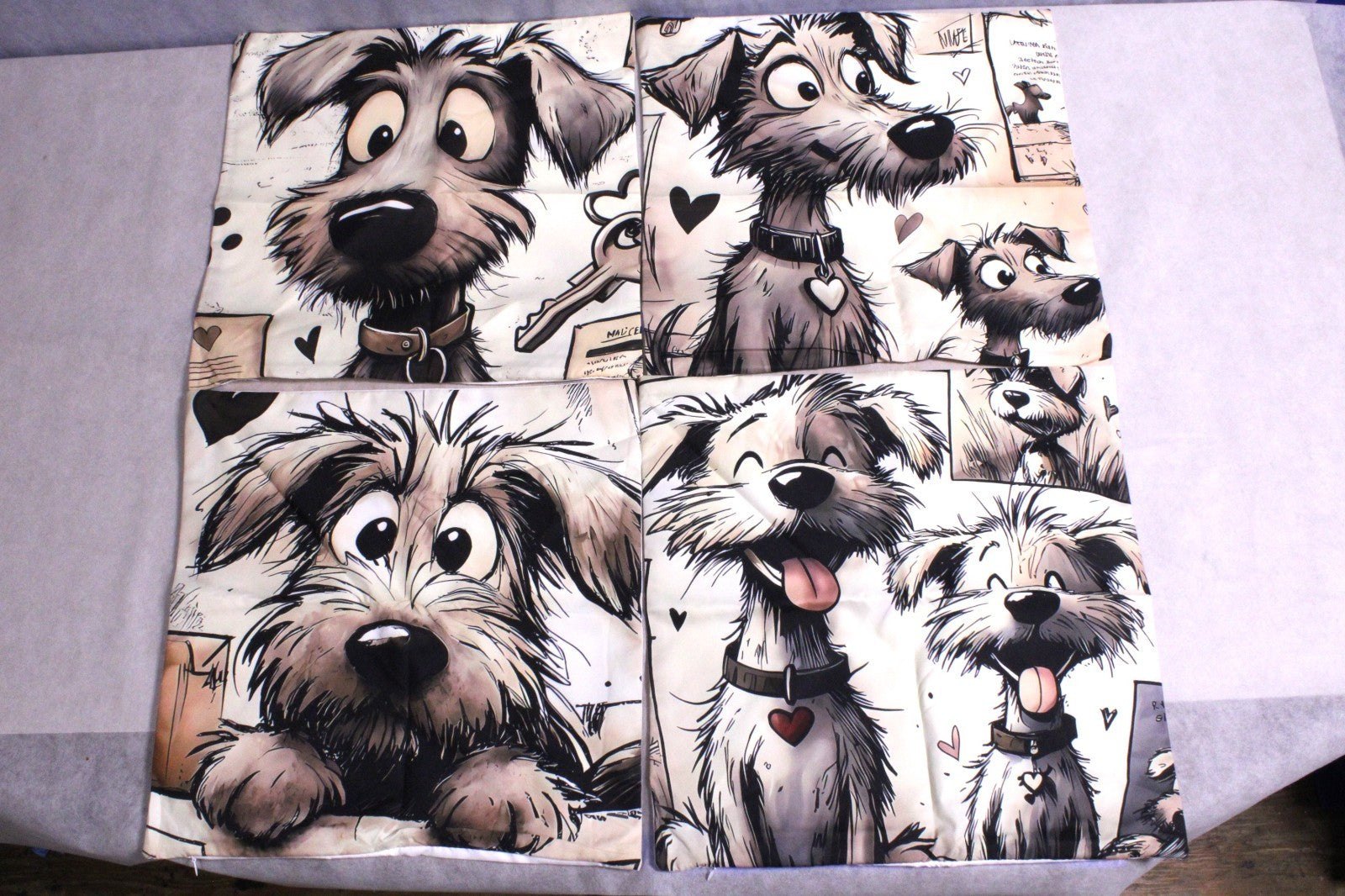 NEW 4pcs of Cartoon Dog Pattern Pillow Covers ( Set of 4 )1