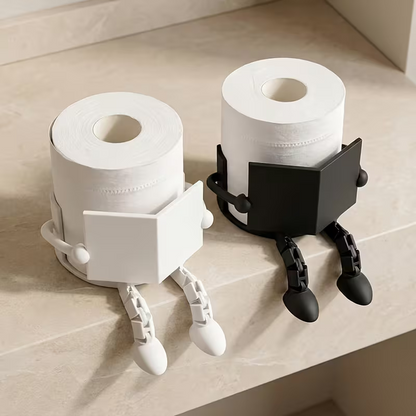 NEW Playful Book Reading Toilet Paper Holder , Black or White1