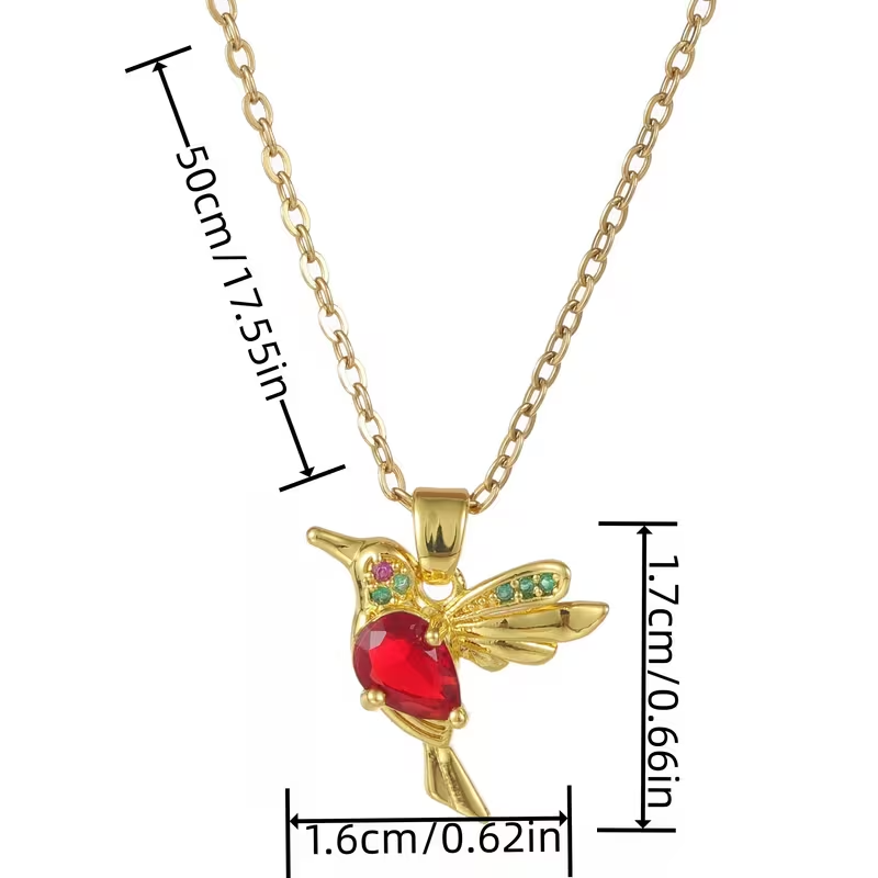NEW Colorful  Zircon Hummingbird Necklace1