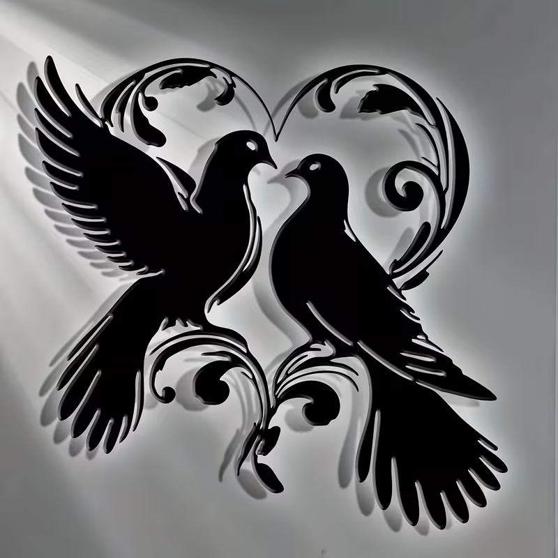 NEW Doves Metal Silhouette  Wall Sculpture4