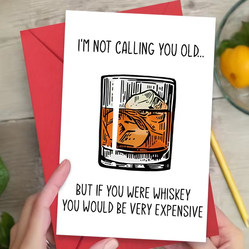 NEW"Whiskey Themed Humorous Greeting Card, FREE SHIPPING3