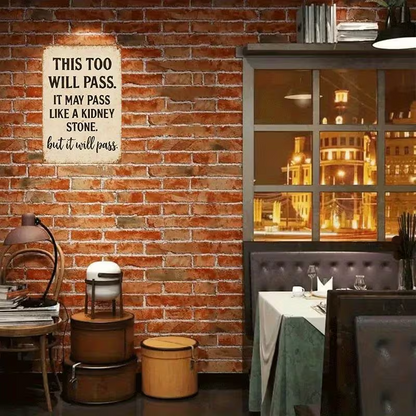 NEW Vintage Look Metal Tin Sign "This Too Will Pass" It May Pass Like a Stone2