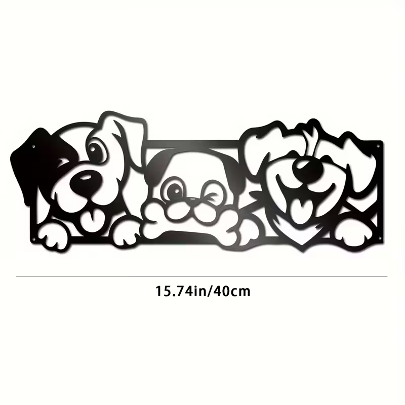NEW Happy Dogs  Metal Wall Art Silhouette1