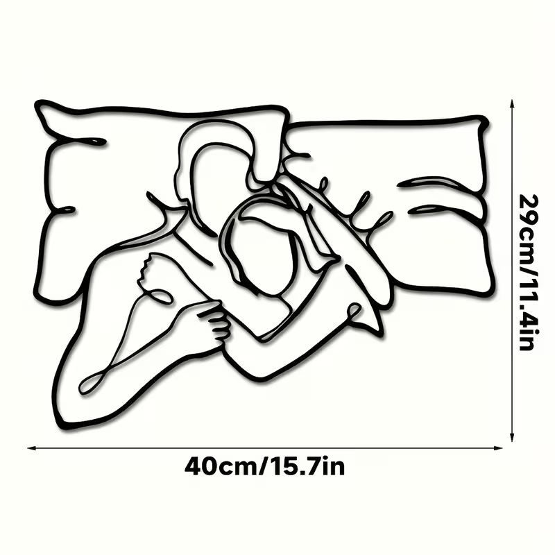 NEW  Loving Couple Minimalist  Metal Wall Silhouette1