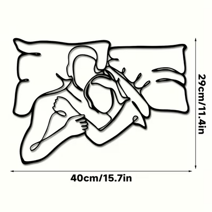 NEW  Loving Couple Minimalist  Metal Wall Silhouette1