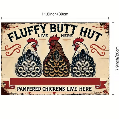 NEW Vintage Looking Chicken Wall Art Metal Signs (2)2