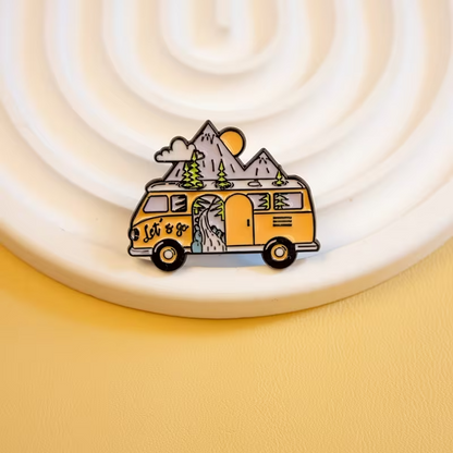Cartoon Bus Enamel Pin, Casual Style Zinc Alloy Brooch for Apparel And Bags0