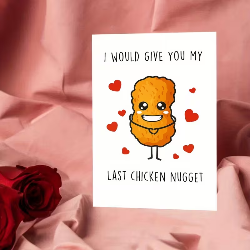 Playful Greeting Card " I'd give you my last Chicken Nugget !5