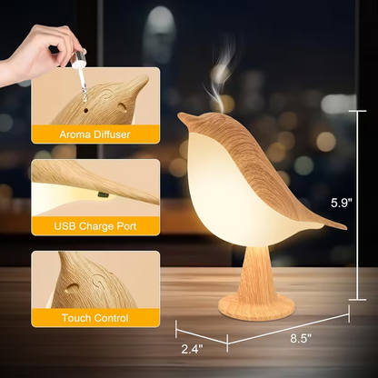NEW LED Touch-control Bird Lamp, Art Deco, 3-levels Dimmable, Usb-cordless 5