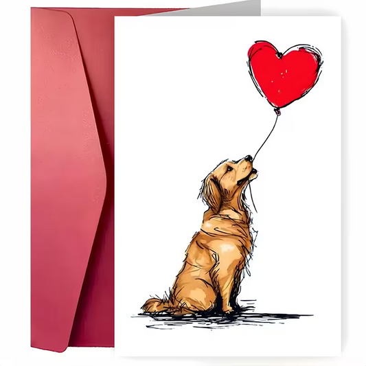 NEW Cute DOG LOVE Card with Envelope, FREE SHIPPING0