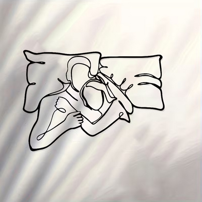 NEW  Loving Couple Minimalist  Metal Wall Silhouette2