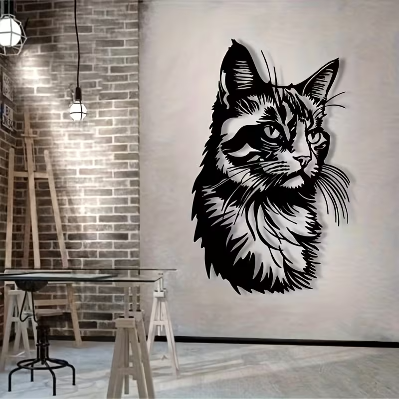 NEW Metal Cat Silhouette Wall Hanging2