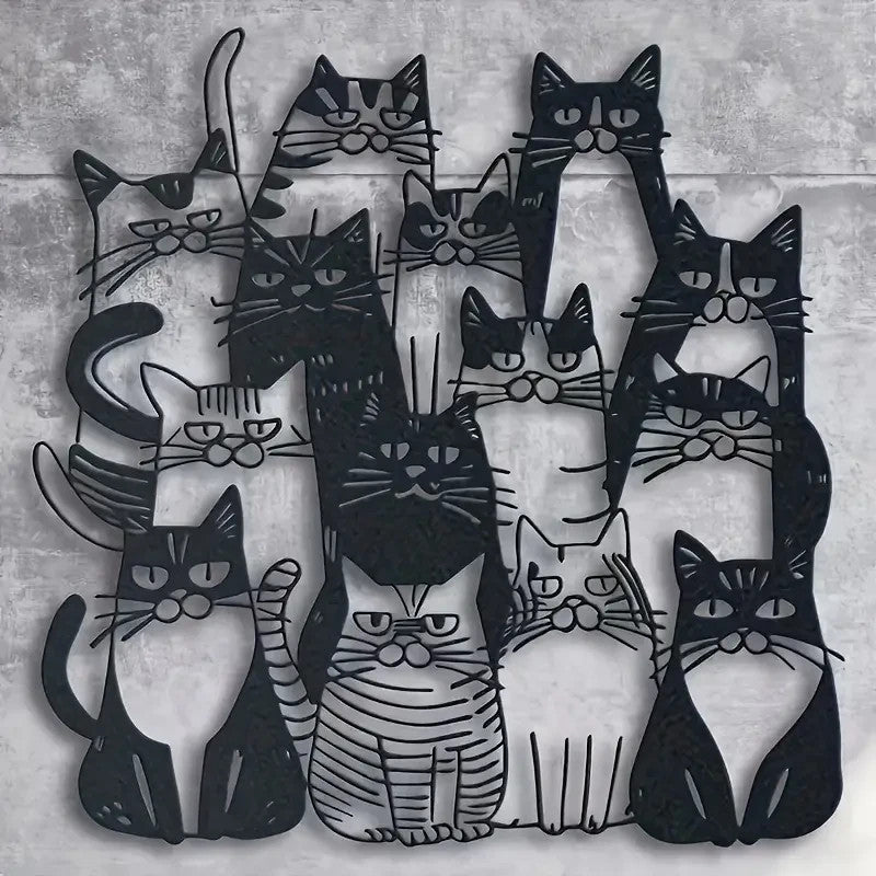 NEW Cats Side-By-Side Metal Silhouette2