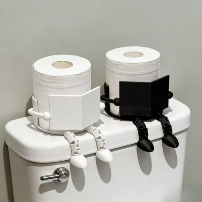 NEW Playful Book Reading Toilet Paper Holder , Black or White0