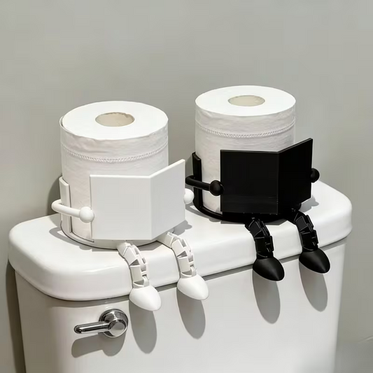 NEW Playful Book Reading Toilet Paper Holder , Black or White0