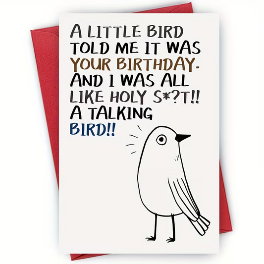 new Charming Bird-Themed Birthday Card with Envelope, FREE SHIPPING0