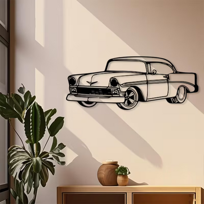 NEW Vintage 1956 Chevy Classic Metal Silhouette Wall Art4