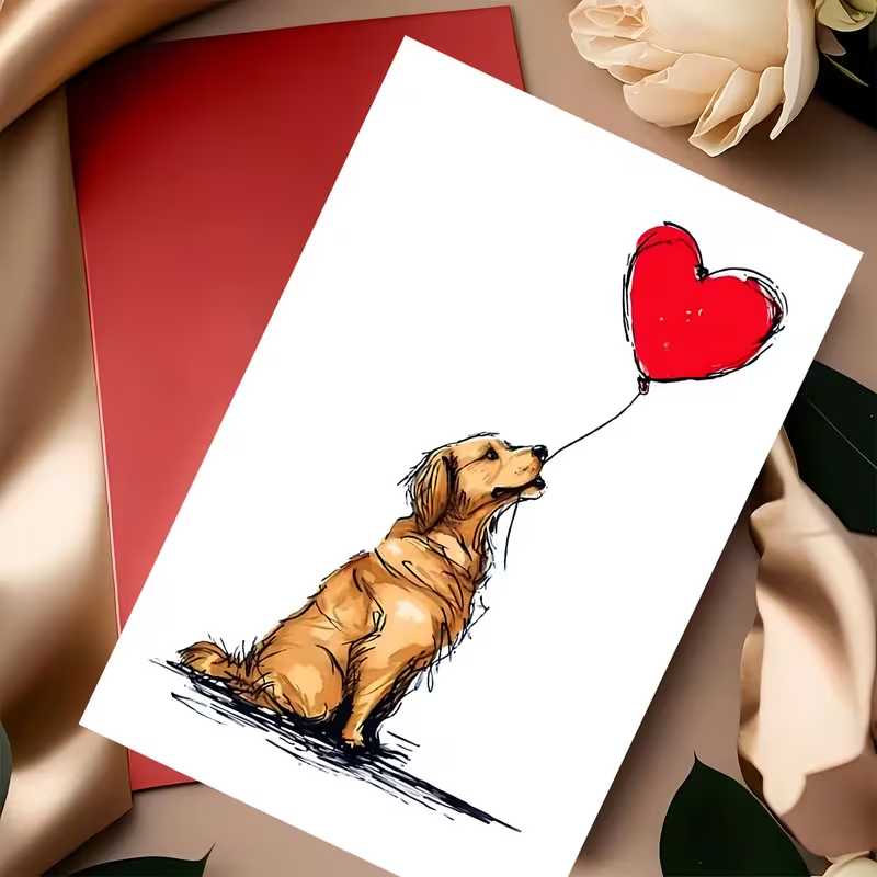 NEW Cute DOG LOVE Card with Envelope, FREE SHIPPING5