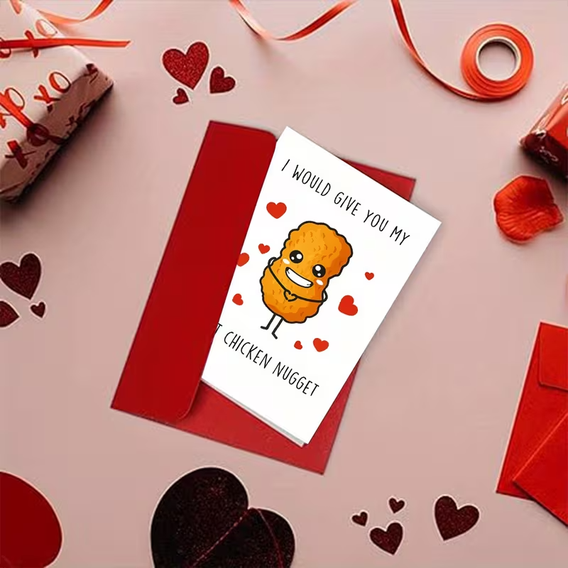 Playful Greeting Card " I'd give you my last Chicken Nugget !4