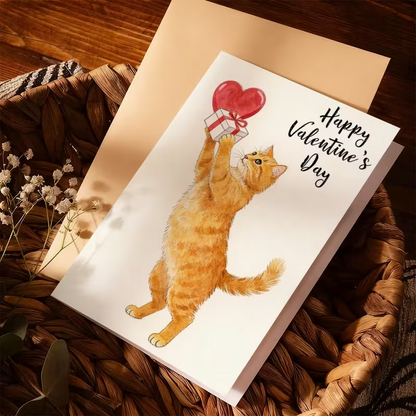 Cute Ginger Cat Valentine's Day Card5