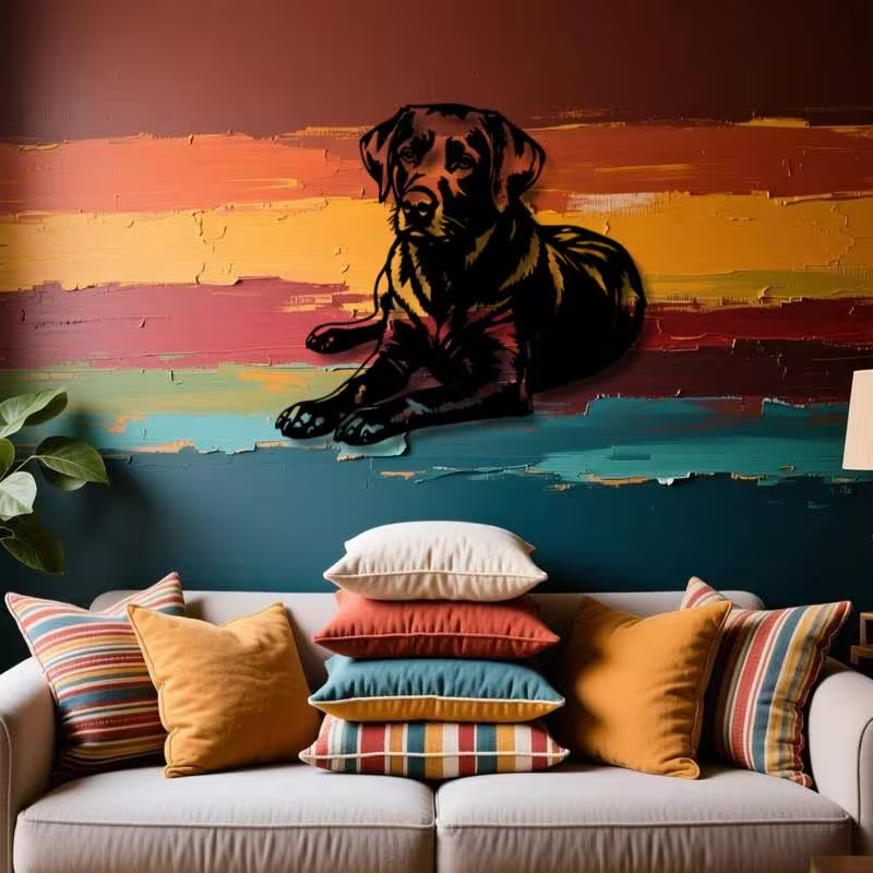 NEW Labrador Retriever Metal Silhouette Wall Art4
