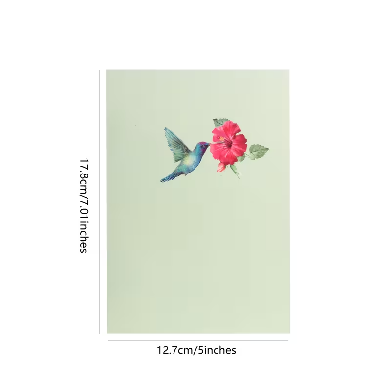 NEW Hibiscus Hummingbird 3D Card,  Free Shipping1