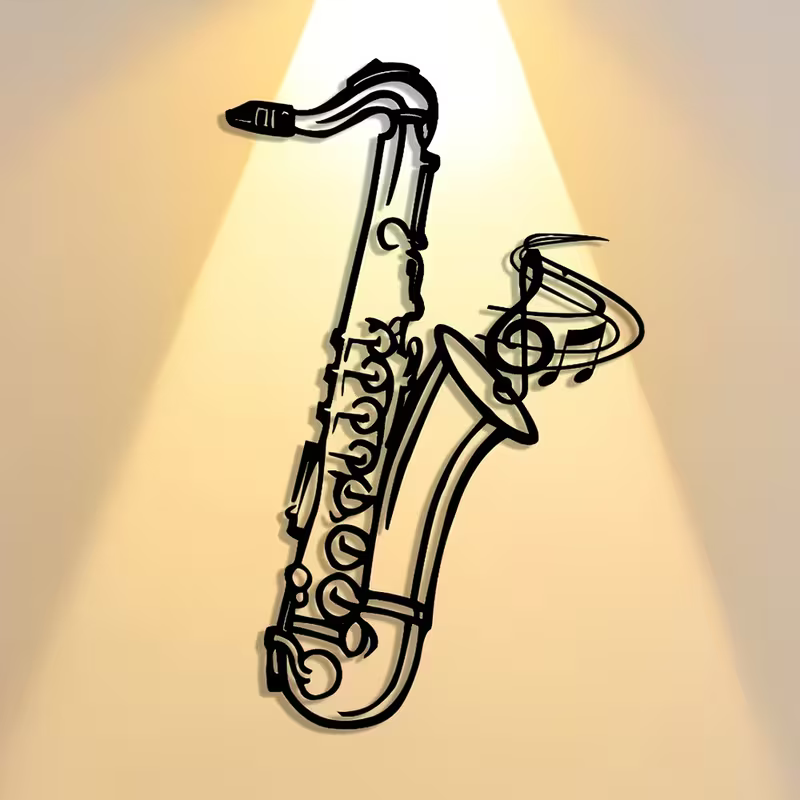 NEW Jazz Saxophone Wall Sculpture - Metal Saxophone Silhouette4
