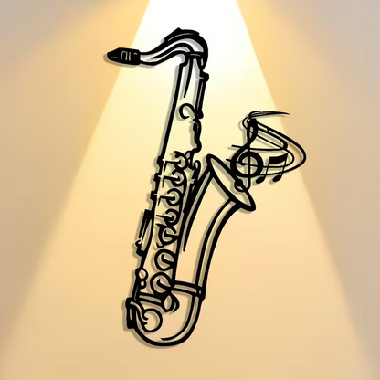 NEW Jazz Saxophone Wall Sculpture - Metal Saxophone Silhouette4
