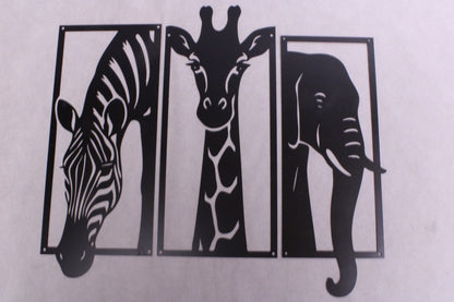 NEW Wildlife Jungle Theme Metal Art Sculptures (3 )1