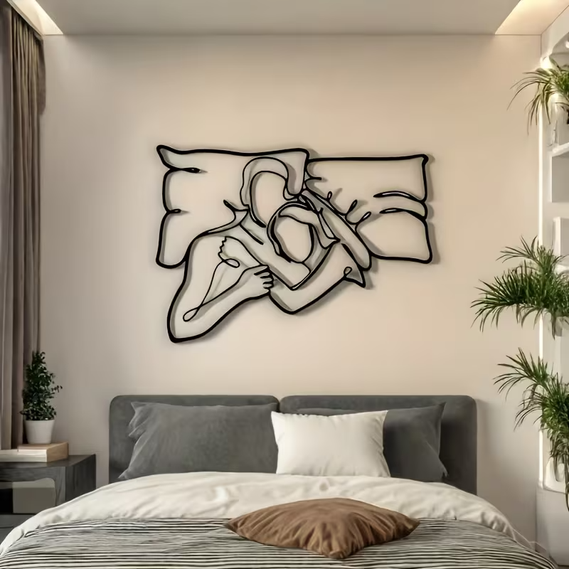 NEW  Loving Couple Minimalist  Metal Wall Silhouette6
