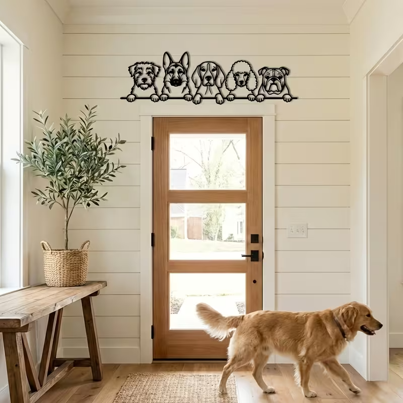 NEW Metal Dog Sign · Terrier, German Shepherd, Poodle, Beagle, and Bulldog3