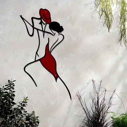 NEW Colorful Dancing Couple Metal Wall Art - 15.74 x 8.87 inches0