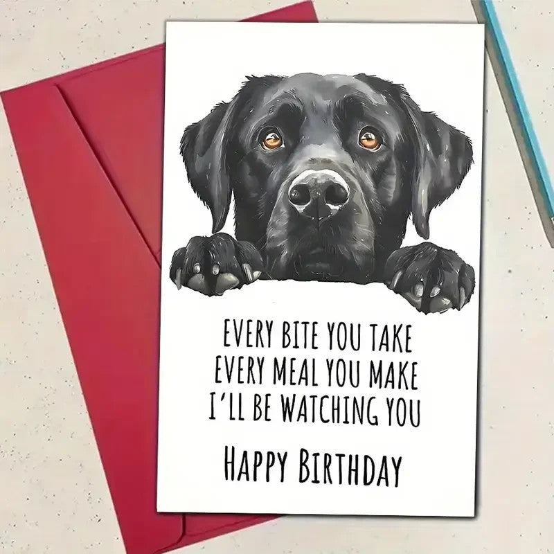 NEW Birthday Card, Funny Black Labrador Birthday Card0