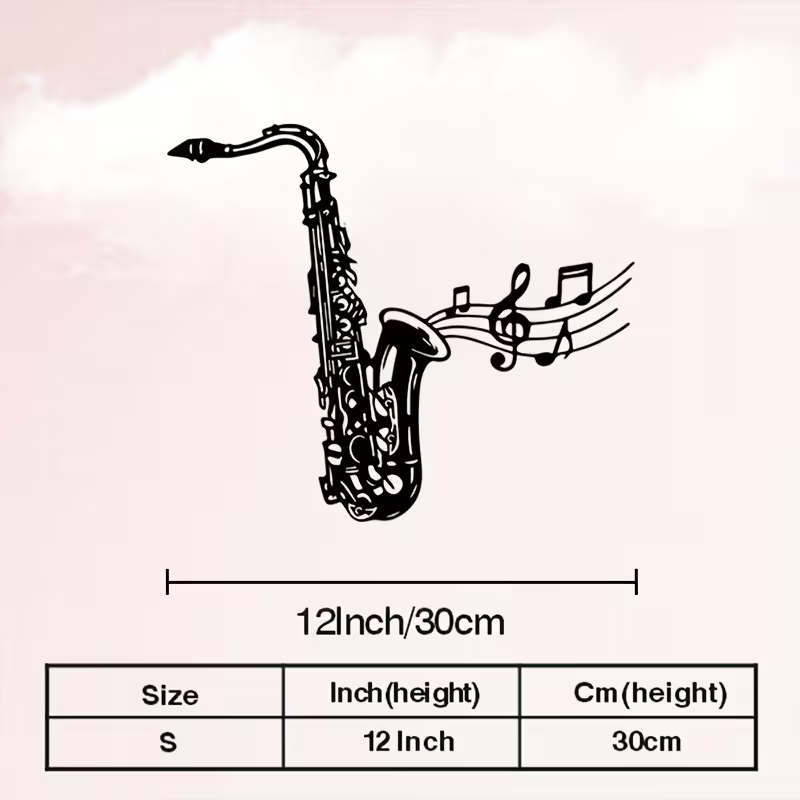 NEW Jazz Saxophone Wall Sculpture - Metal Saxophone Silhouette4