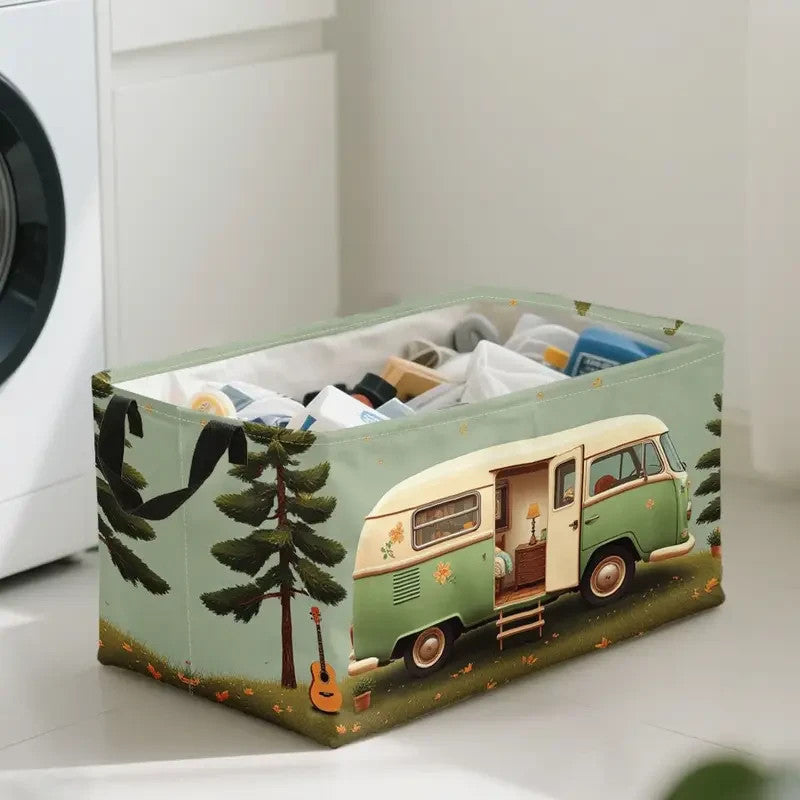 NEW Volkswagen look Camper Van Collapsible  Tote Bag, Hamper, Picnic or Hauler5