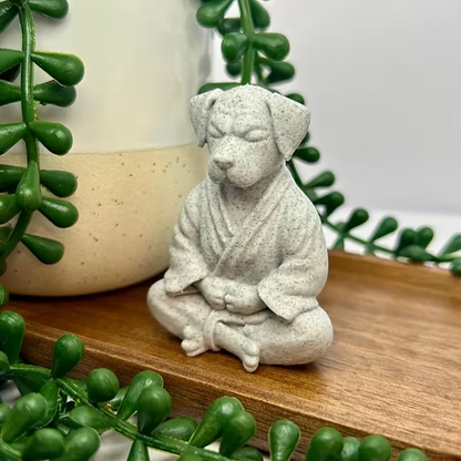 NEW DOG  Statue Funny Meditation Dog Zen Bulldog Decor Figurine2