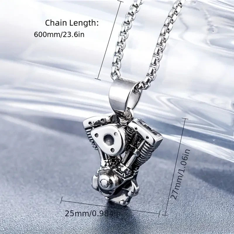 NEW Shovelhead  Harley Motorcycles Stainless Steel  Engine Pendant Necklace2