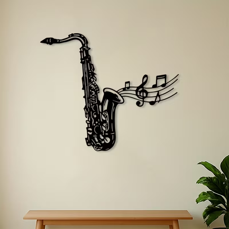 NEW Jazz Saxophone Wall Sculpture - Metal Saxophone Silhouette1