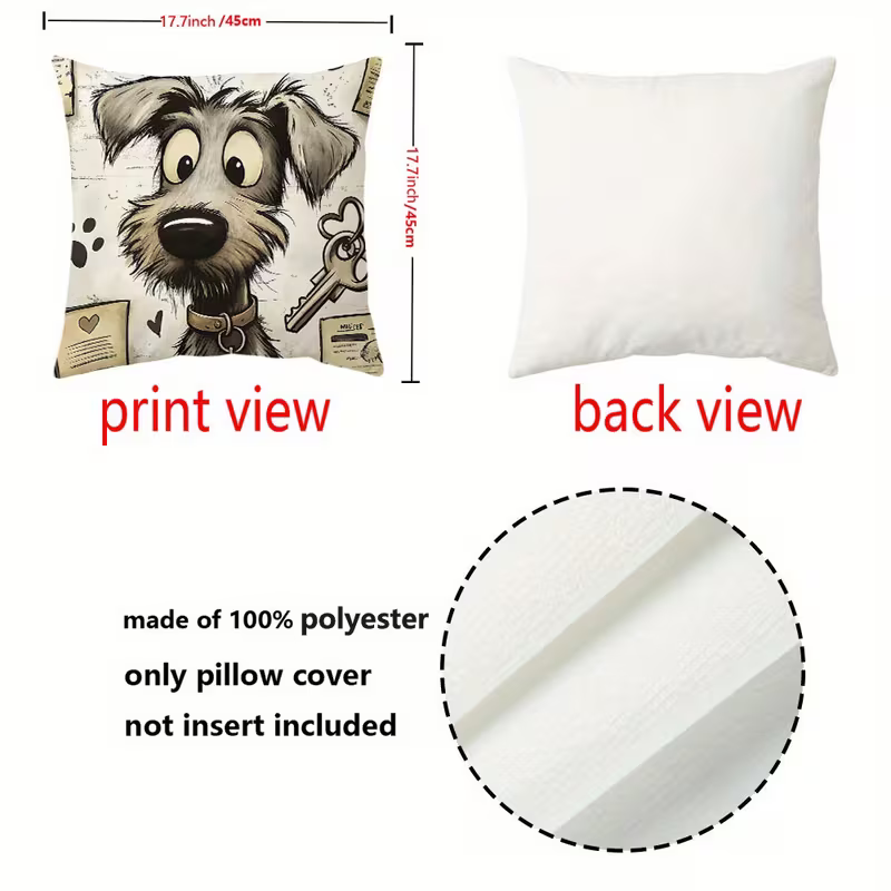 NEW 4pcs of Cartoon Dog Pattern Pillow Covers ( Set of 4 )8