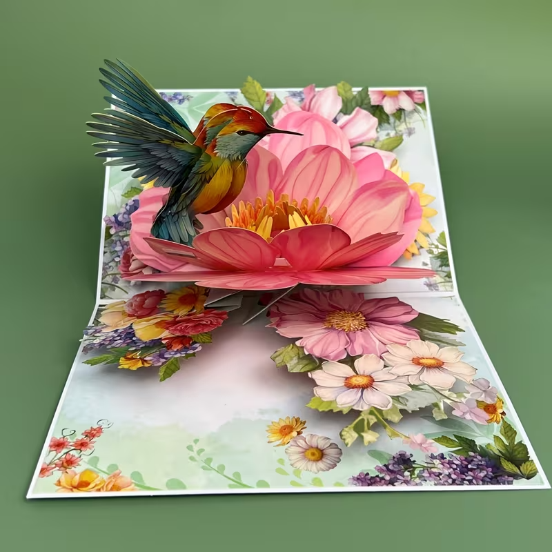 Any Occasion Hummingbird KingFisher   Pop Up Greeting Card4