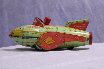 Vintage Schylling Rocket Racer  Friction Drive Tin Toy "Rocket Racer"3