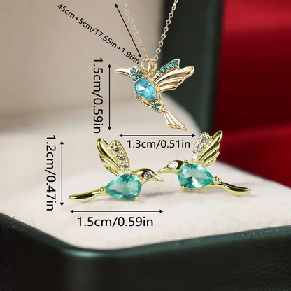 New Humming Bird Earrings & Necklace1
