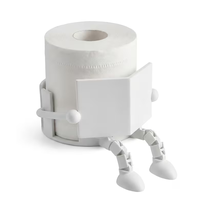 NEW Playful Book Reading Toilet Paper Holder , Black or White8