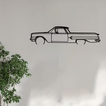 NEW 1960 CHEVY EL CAMINO Metal Silhouette Wall Art1