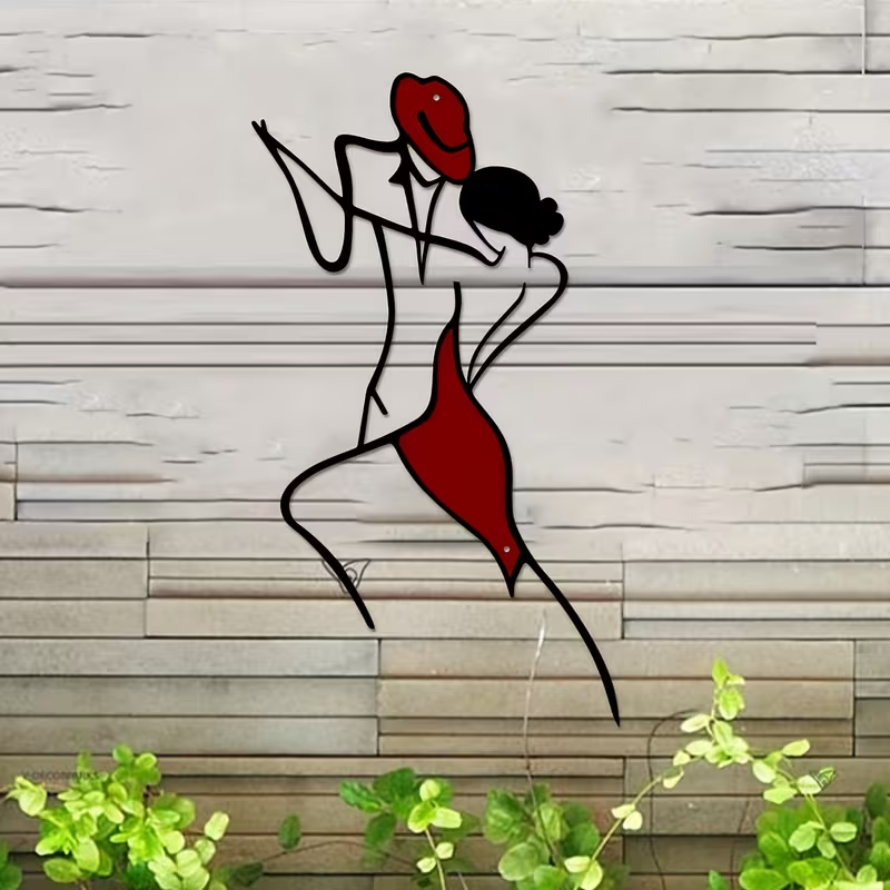 NEW Colorful Dancing Couple Metal Wall Art - 15.74 x 8.87 inches3