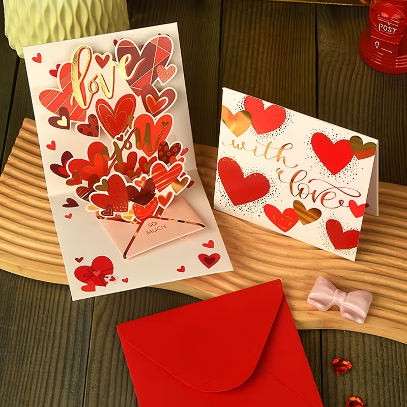 Mothers Day / Fathers Day Pop Up Greeting Card W/ Love Message0