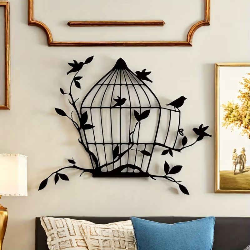 NEW Unique Metal Birdcage Wall Art3
