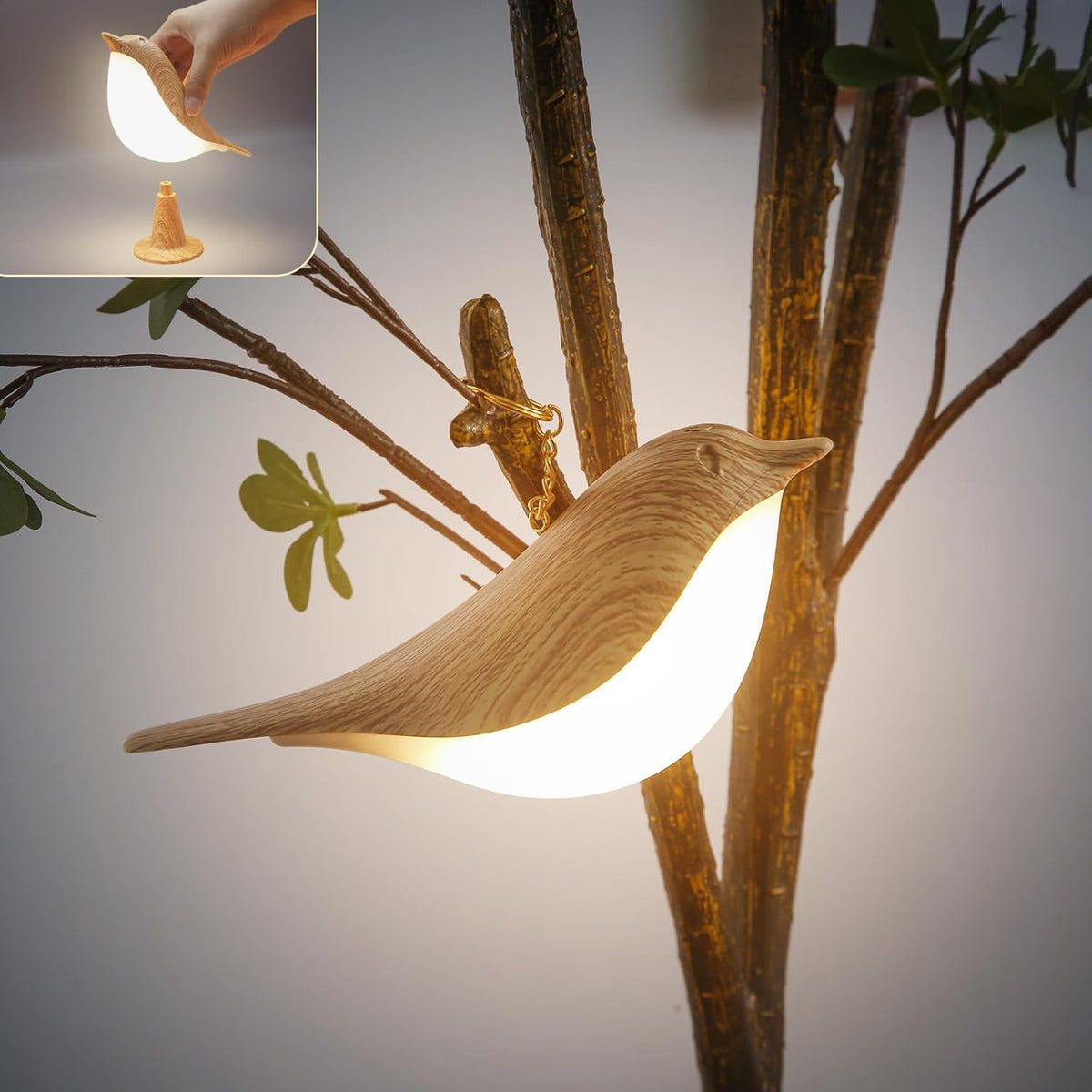 NEW LED Touch-control Bird Lamp, Art Deco, 3-levels Dimmable, Usb-cordless 0