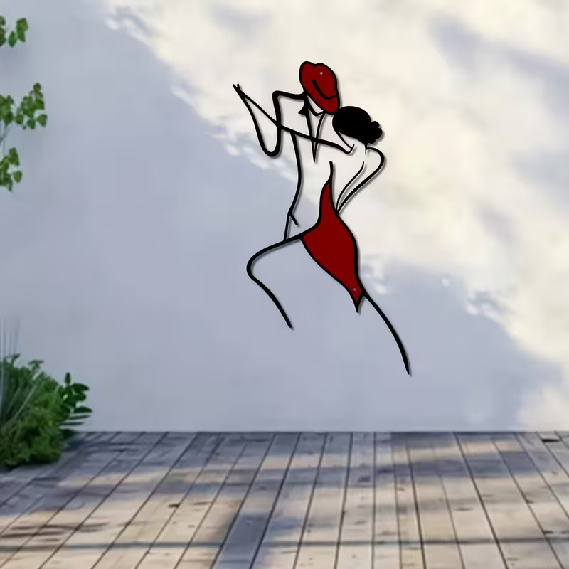 NEW Colorful Dancing Couple Metal Wall Art - 15.74 x 8.87 inches4