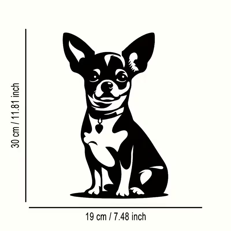 NEW  Chihuahua Metal Silhouette Wall Art1